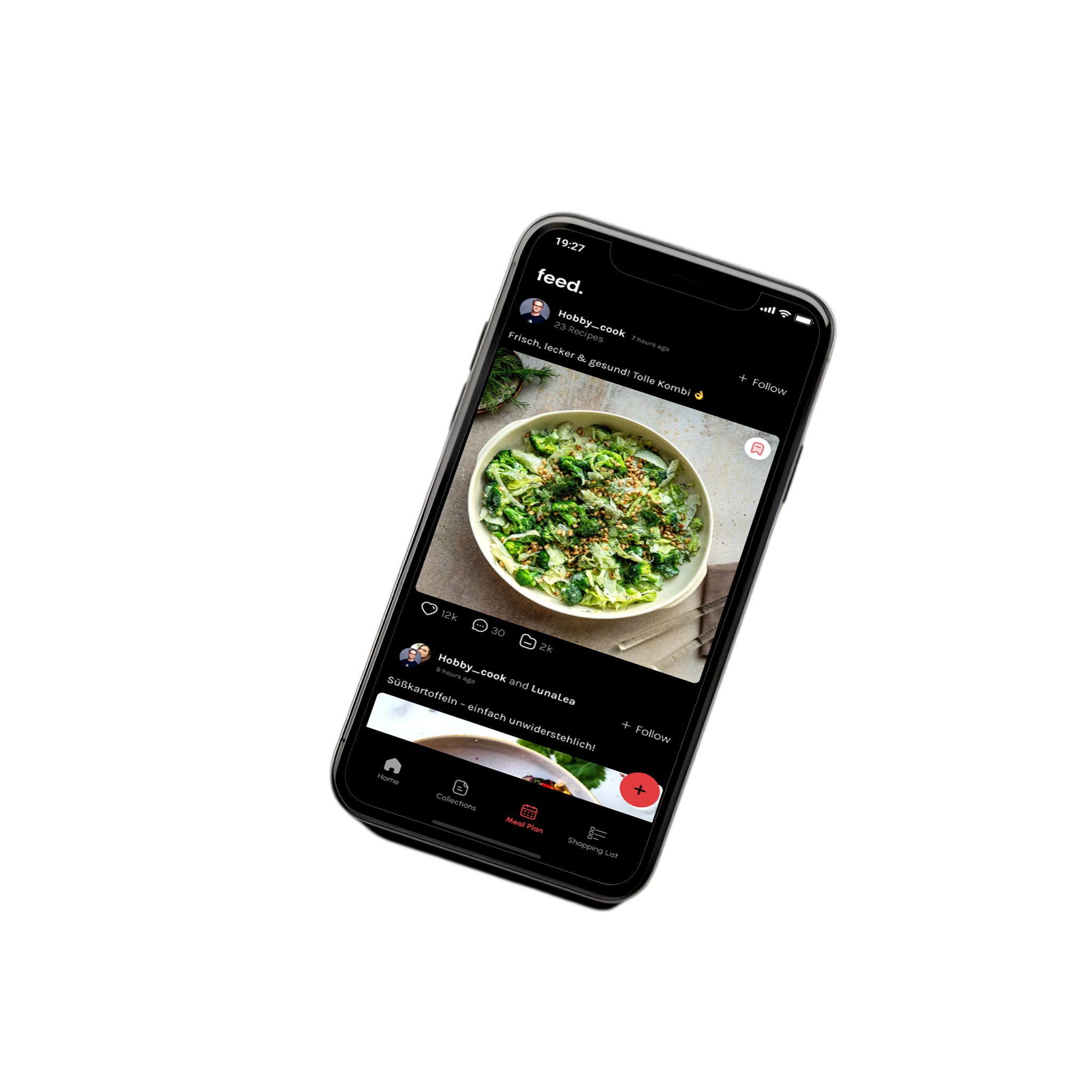 feed. app showing recipe details